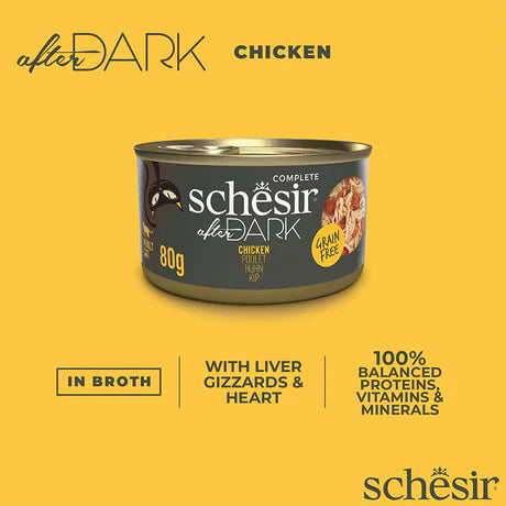 Schesir After Dark Cat Wholefood | Chicken Cat Wet Food 80g