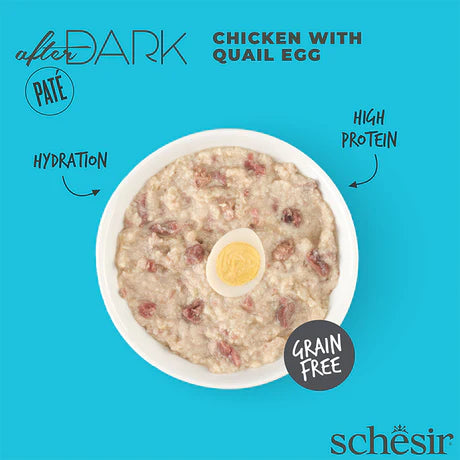 Schesir After Dark Pate Chicken and Quail Egg Wet Adult Cat Food 80g