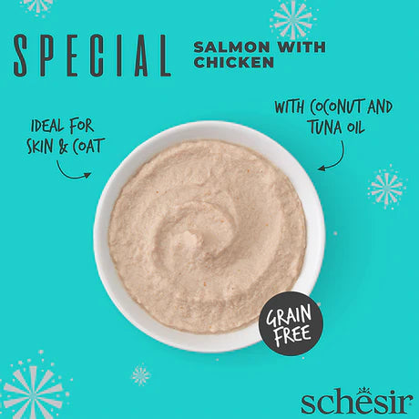 Schesir Special Skin & Coat Cat Mousse Salmon Adult Cat Wet Food 70g