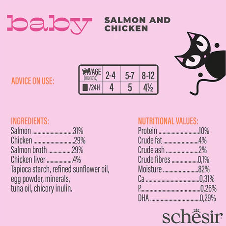 Schesir Baby Kitten Cat Mousse Salmon & Chicken 70g