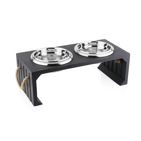 Pawpourri Elevated Wooden Pet Diner For Dog I Sizing - 7.8 (D), 17.8 (L) x 8.5 (W) X 6 (H)"