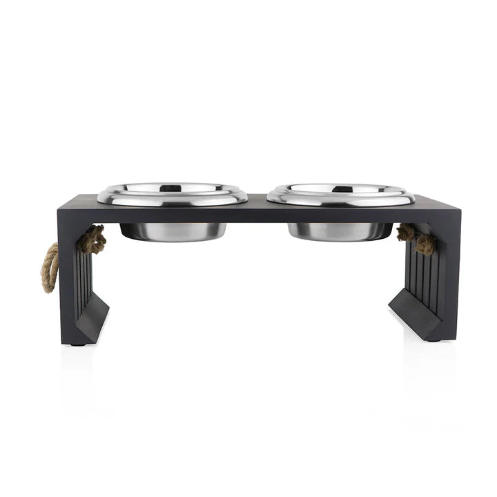 Pawpourri Elevated Wooden Pet Diner For Dog I Sizing - 7.8 (D), 17.8 (L) x 8.5 (W) X 6 (H)"