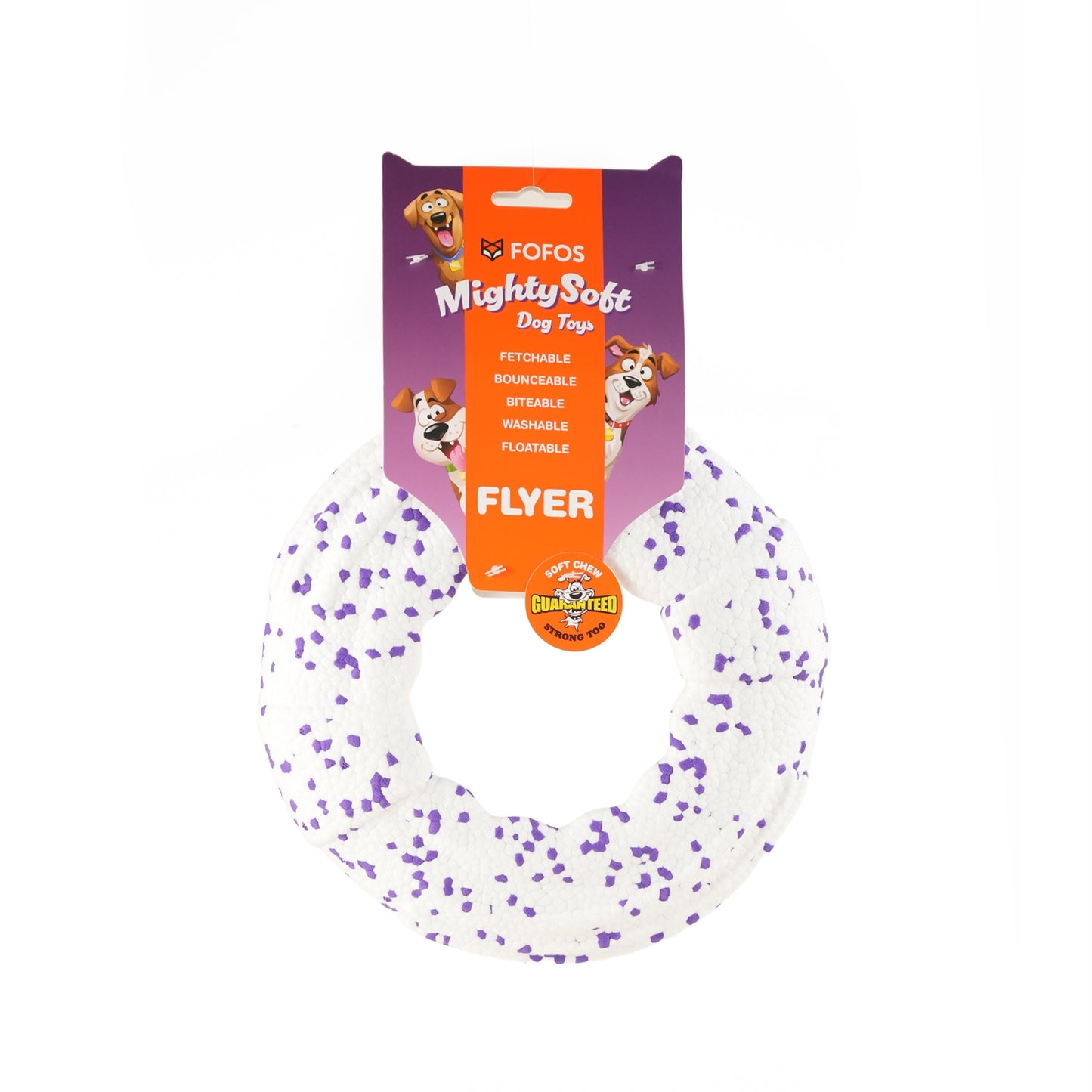 FOFOS Super Flyer White Dog Toy 23.5 x 23.5 x 4 cm