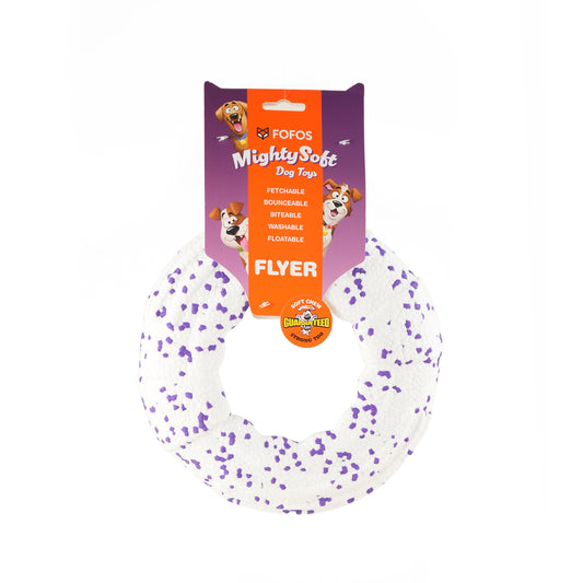 FOFOS Super Flyer White Dog Toy 23.5 x 23.5 x 4 cm