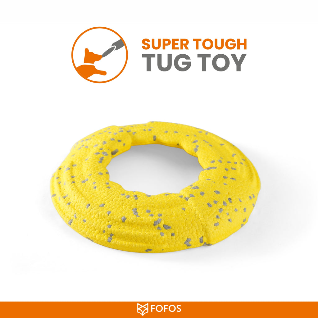 FOFOS Super Flyer Yellow Dog Toy 23.5 x 23.5 x 4 cm