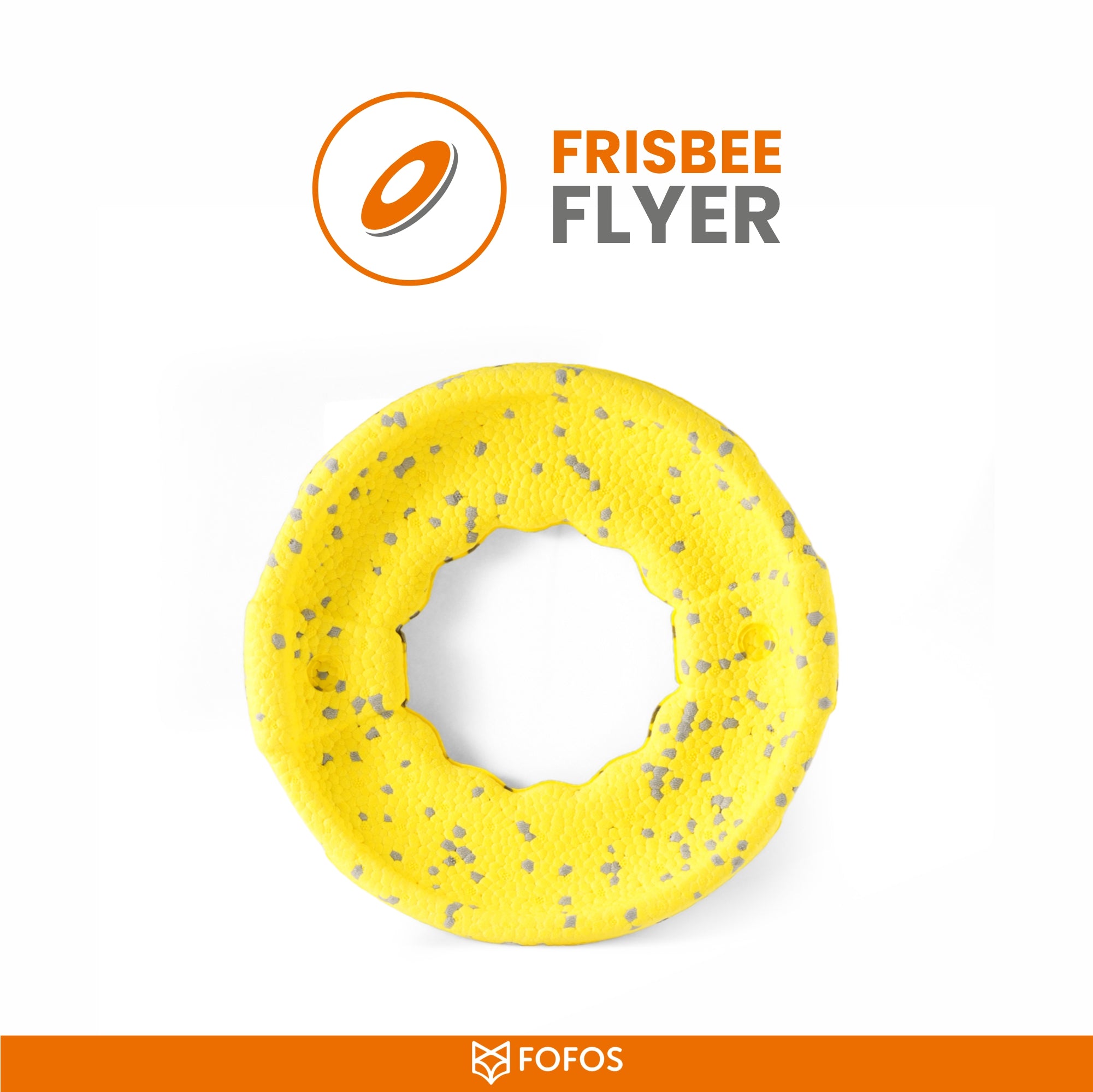 FOFOS Super Flyer Yellow Dog Toy 23.5 x 23.5 x 4 cm