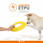 FOFOS Super Flyer Yellow Dog Toy 23.5 x 23.5 x 4 cm