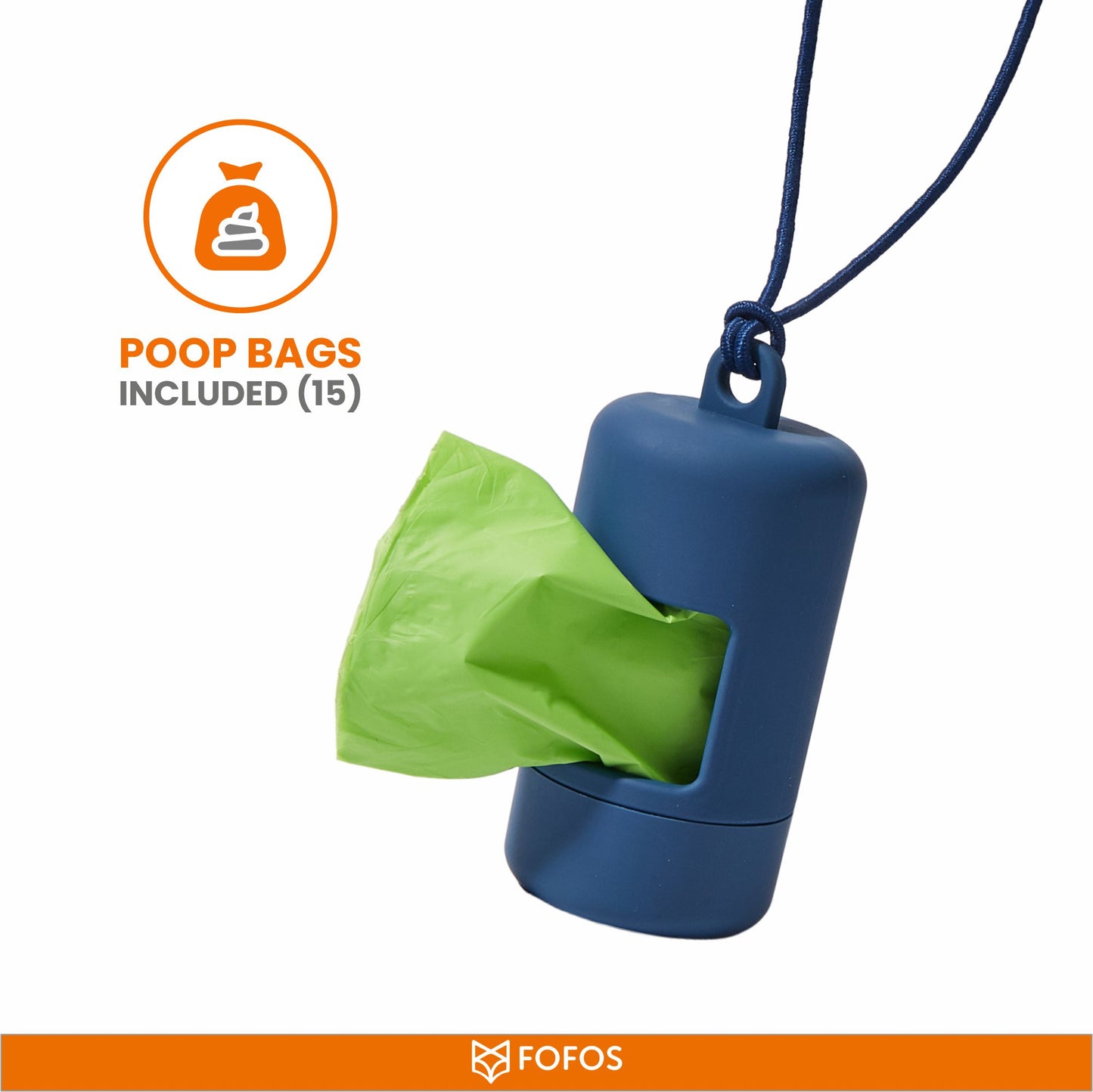 FOFOS Poop Bag  Sets Navy 6 x 6 x 11cm