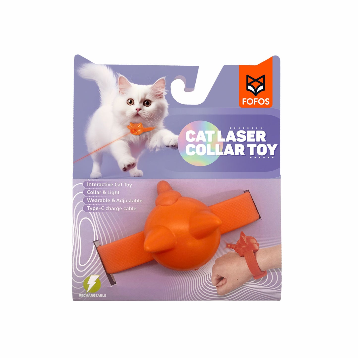 FOFOS Cat Laser Collar Toy Rechargeable 4.5 x 4.4 x 35 cm