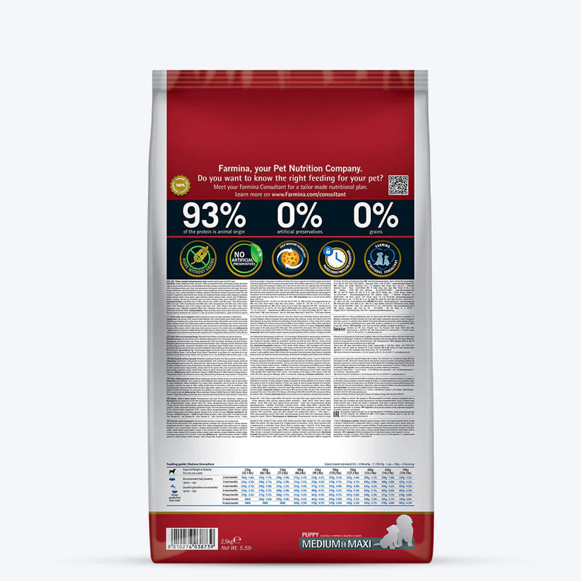 Farmina N&D Pumpkin Chicken & Pomegranate Grain Free Dry Puppy Food Medium & Maxi Breed 2.5kg
