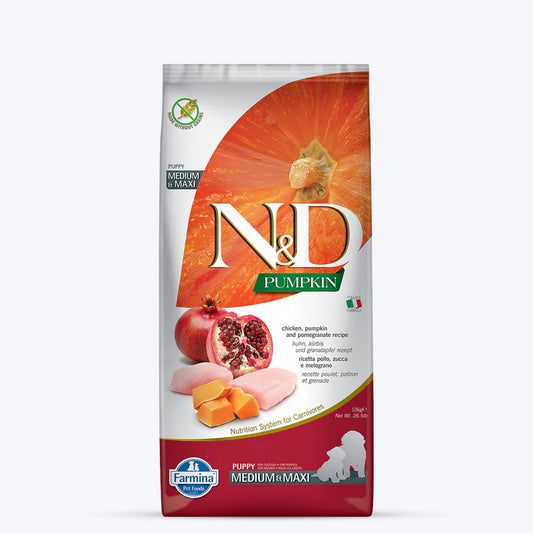 Farmina N&D Pumpkin Chicken & Pomegranate Grain Free Dry Puppy Food Medium & Maxi Breed 2.5kg