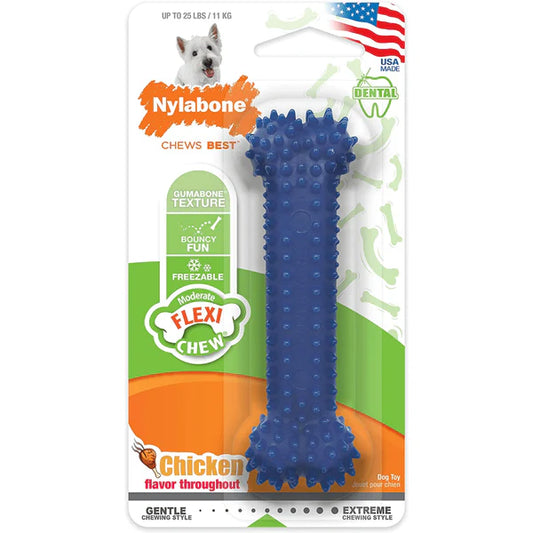 Nylabone Puppy Teething Chicken Flavoured Dental Chew Bone Up to 11kg Dogs 11.43cm x 2.54cm x 4.44cm
