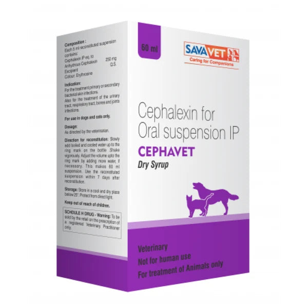 Sava Vet Savavet Cephavet (Cephalexin) Dry Syrup for Dogs and Cats 60ml