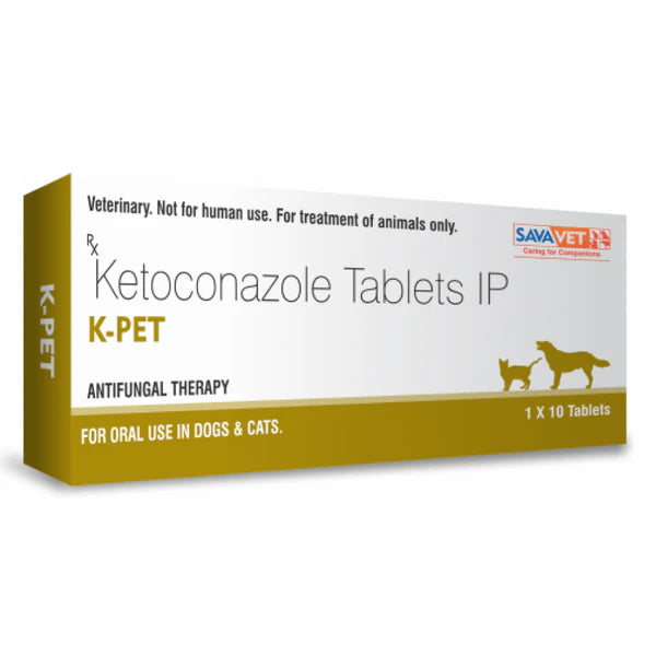 Sava Vet K Pet (Ketoconazole) 200mg Tablet for Dogs & Cats 1 x 10 Tablets