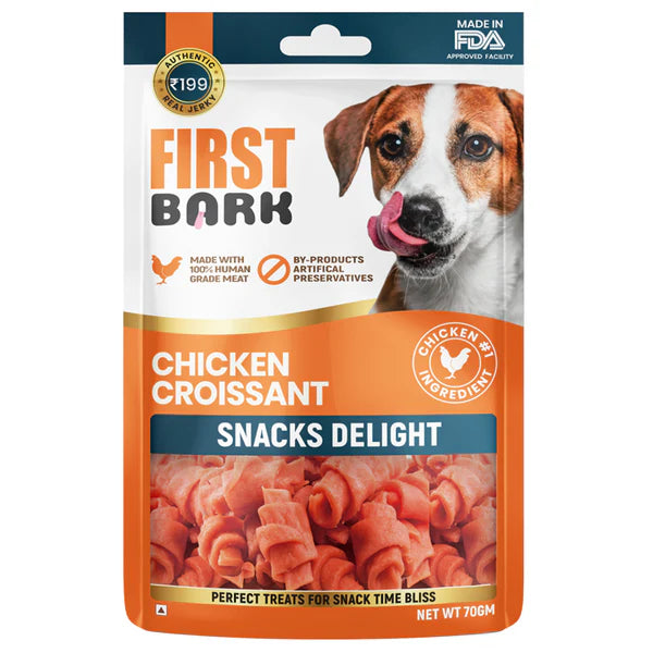 First Bark Soft Chicken Croissant Dog Treat 70g