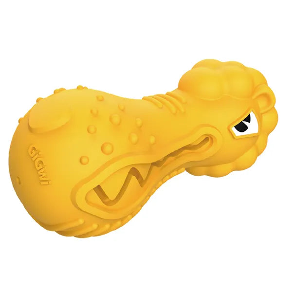 GiGwi Dumbbell Lion Heads Treat Dispenser and Squeak Toy for Dogs Medium