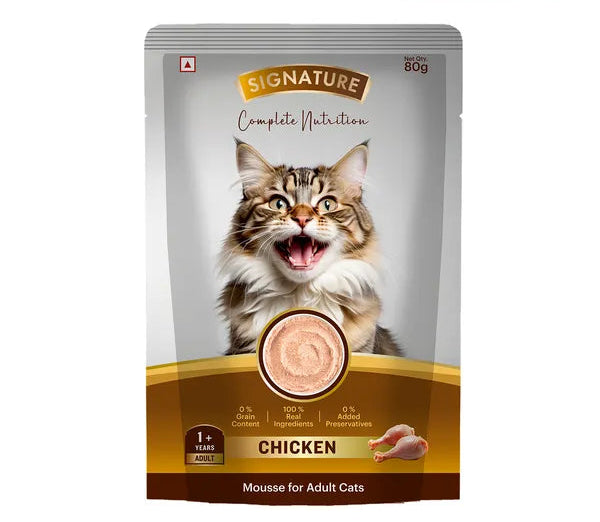 Signature Grain Zero Chicken Mousse Adult Cat Wet Food 80g (5+1) Buy 5 Get 1 Free