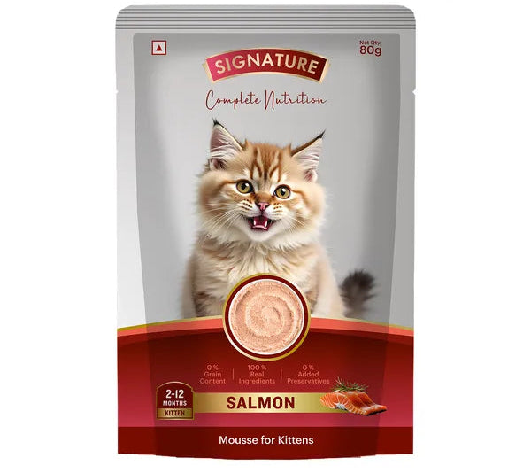 Signature Grain Zero Salmon Mousse Kitten Cat Wet Food 80g (5+1) Buy 5 Get 1 Free