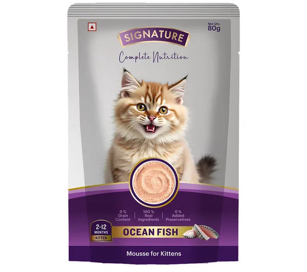 Signature Grain Zero Ocean Fish Mousse Kitten Cat Wet Food 80g (5+1) Buy 5 Get 1 Free