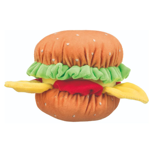 Trixie Burger Plush & Squeaker Toy For Dogs 13cm