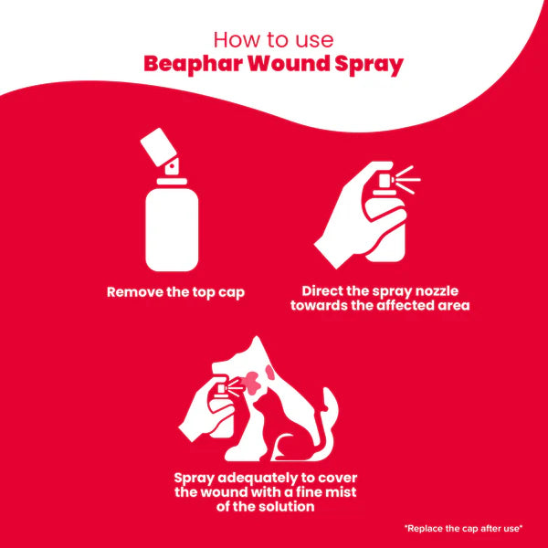 Beaphar Povidone Iodine Wound Healing Spray for Dogs Cats And Small Animal 125ml