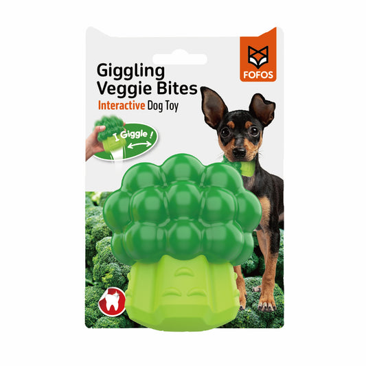 FOFOS Giggling Vegi-Bites Interactive Dog Toy Broccoli 9.3 x 6.4 x 10.4 cm