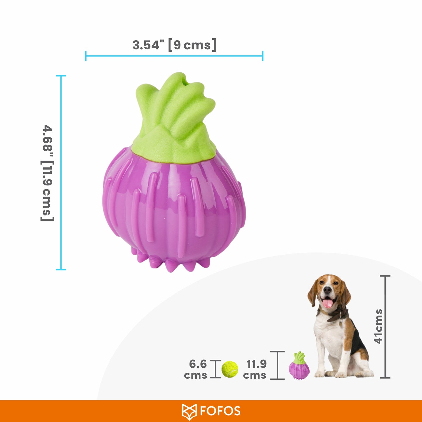 FOFOS Giggling Vegi-Bites Interactive Dog Toy Onion 9 x 6.6 x 11.9 cm