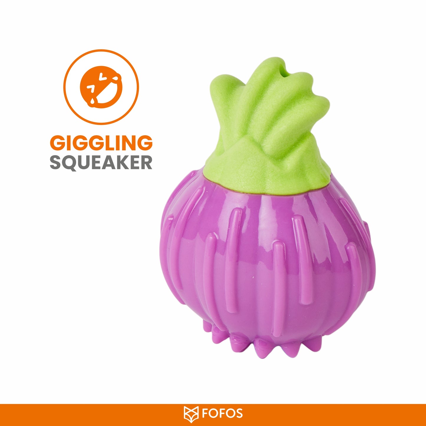 FOFOS Giggling Vegi-Bites Interactive Dog Toy Onion 9 x 6.6 x 11.9 cm