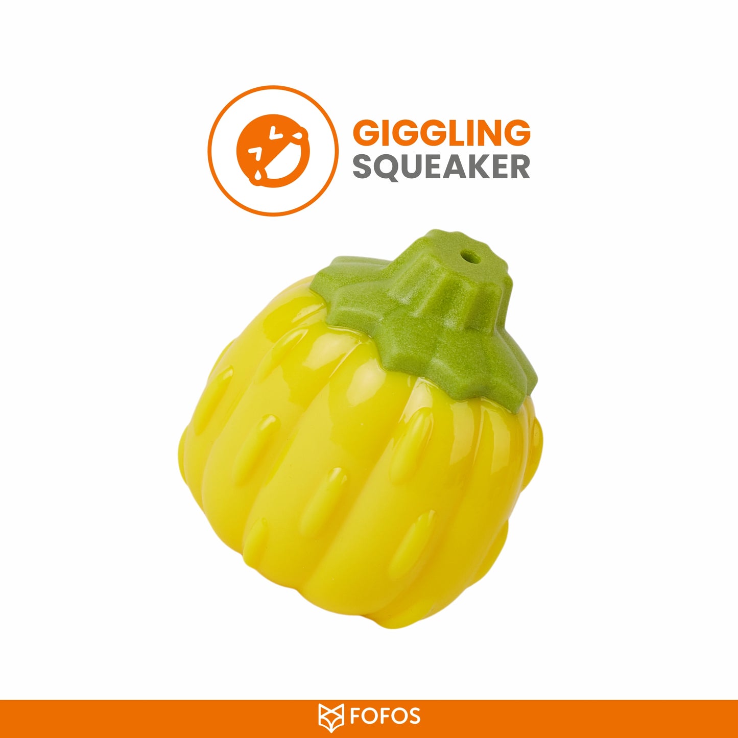 FOFOS Giggling Vegi-Bites Interactive Dog Toy Pumpkin 9 x 6.6 x 9 cm