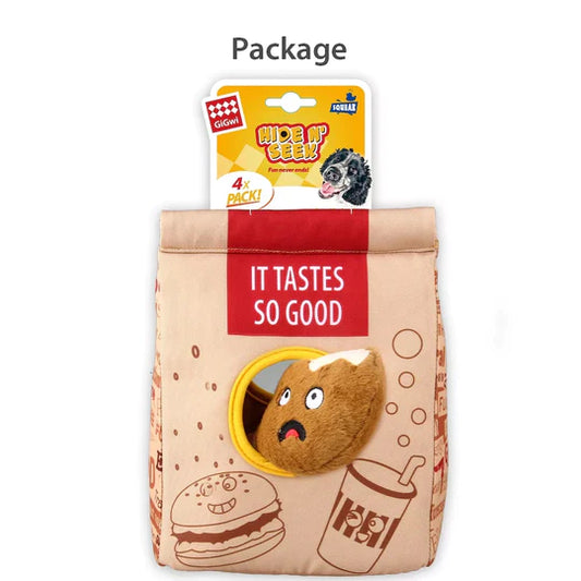 Gigwi Hide N Seek Fast Food Bag Toy For Dog 24x18x11cm