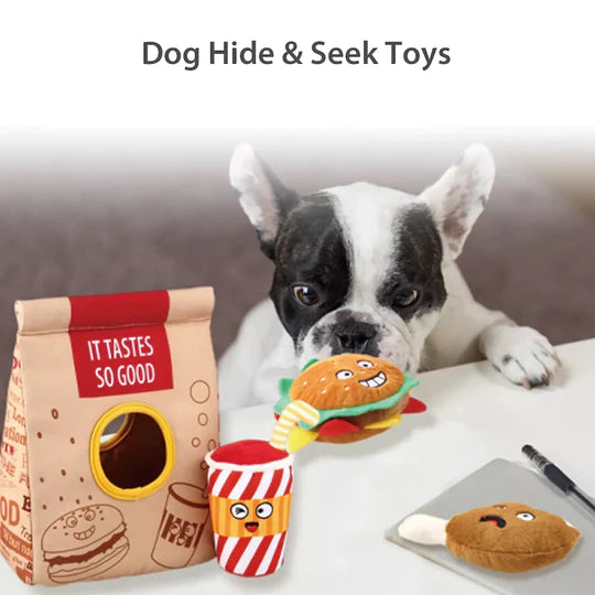 Gigwi Hide N Seek Fast Food Bag Toy For Dog 24x18x11cm