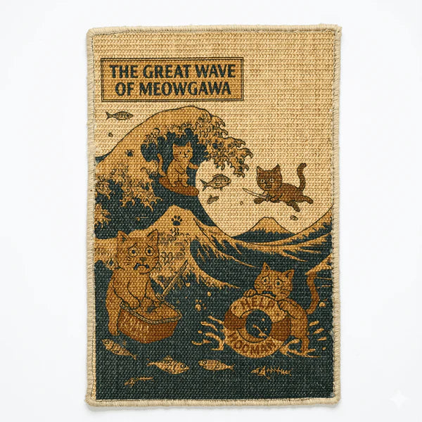 Catscart PawCanvas™ Classic Great Wave Cat Scratcher 40x60cm