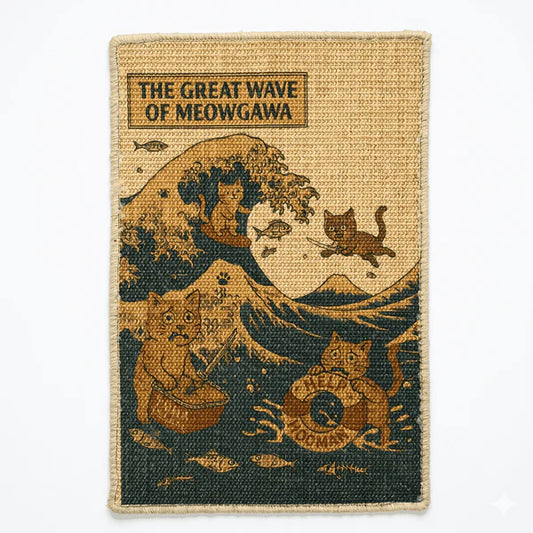 Catscart PawCanvas™ Classic Great Wave Cat Scratcher 40x60cm