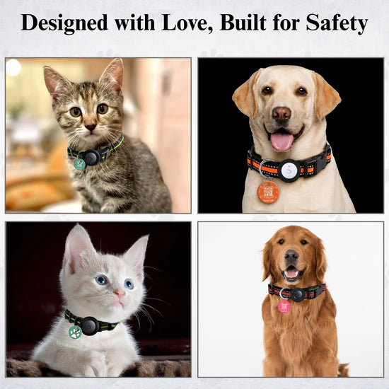 Kennel Genie Pet Tracker Kit Adjustable Collar For Dogs and Cats Work with Apple