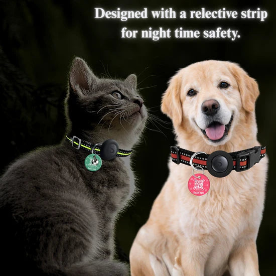 Kennel Genie Pet Tracker Kit Adjustable Collar For Dogs and Cats Work with Apple