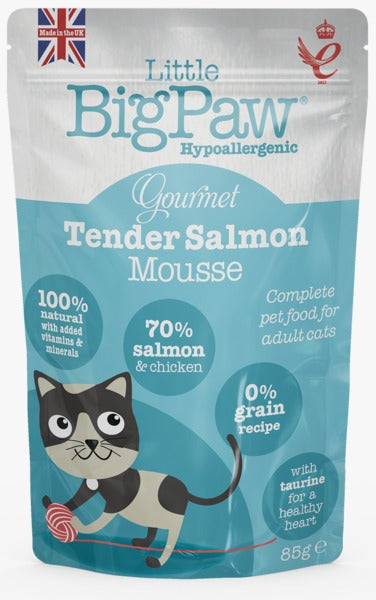 Little Big Paw Gourmet Tender Salmon Mousse Wet Cat Food 85 Gm
