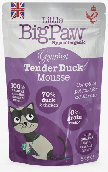 Little Big Paw Gourmet Tender Duck Mousse Wet Cat Food 85gm
