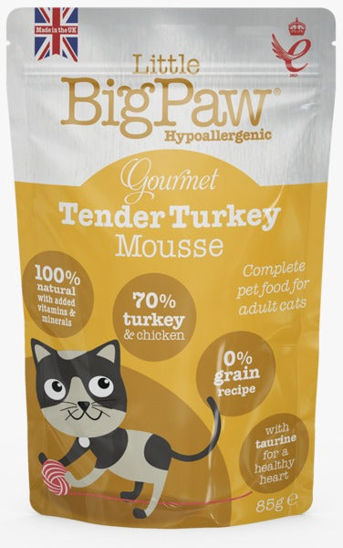 Little Big Paw Gourmet Tender Turkey Mousse Wet Cat Food 85gm