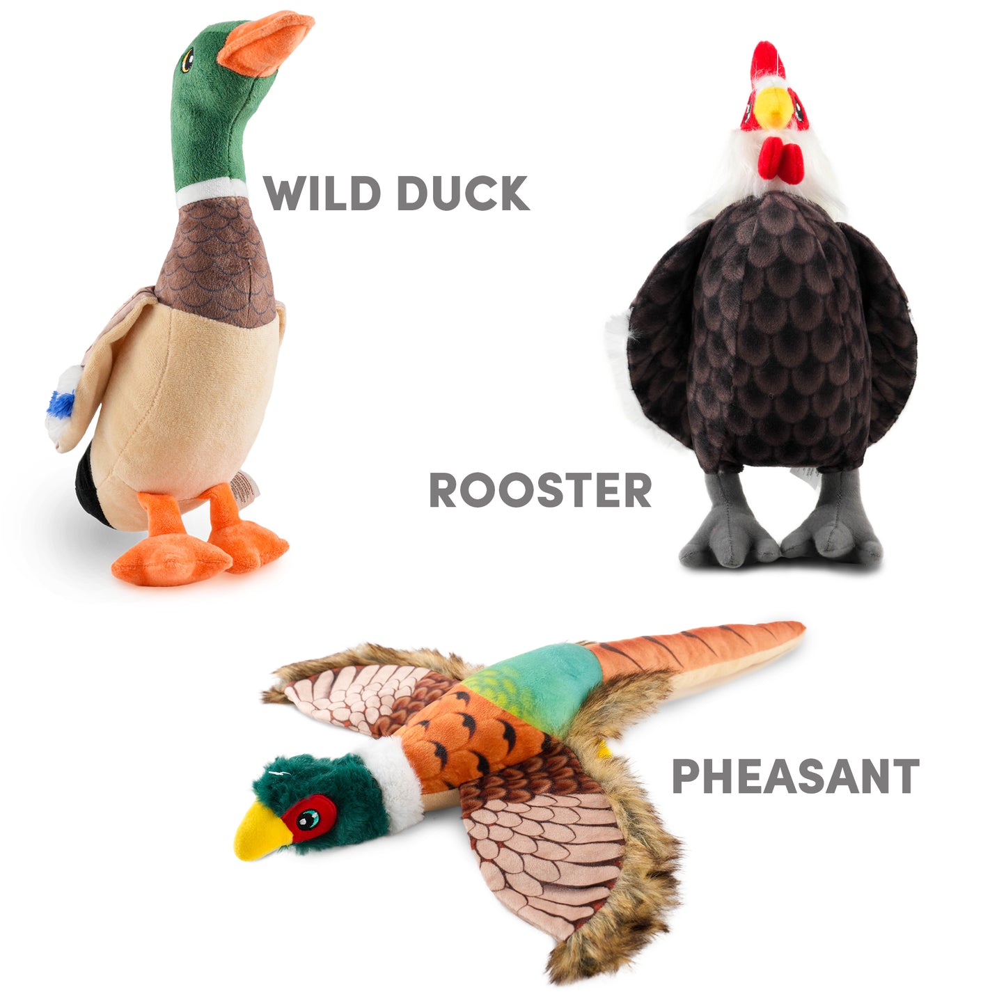 FOFOS Plush Pheasant Dog Toy 45 x 9 x 5 cm