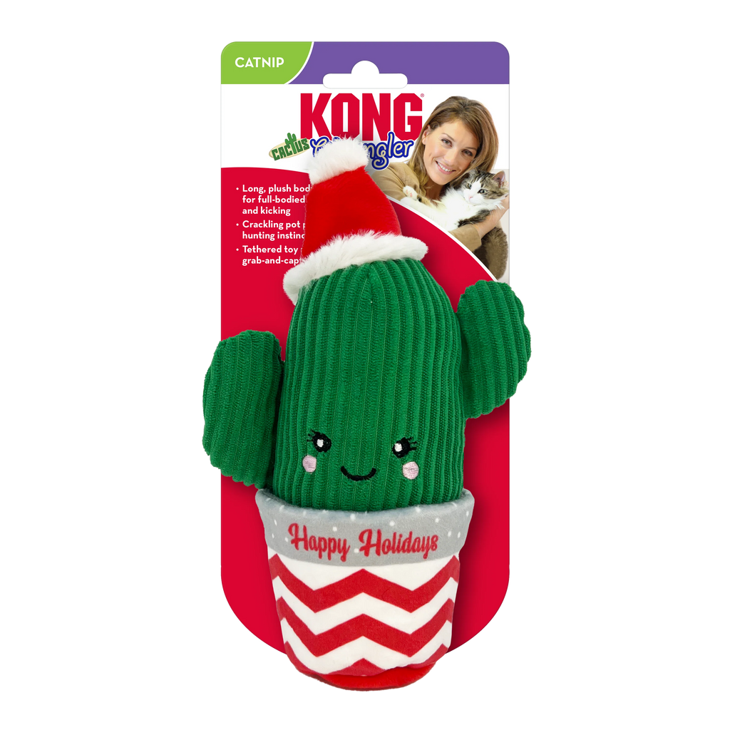 Kong Christmas Collection Holiday Wrangler Cactus Toy For Cat 9.65x9.65x24.13cm