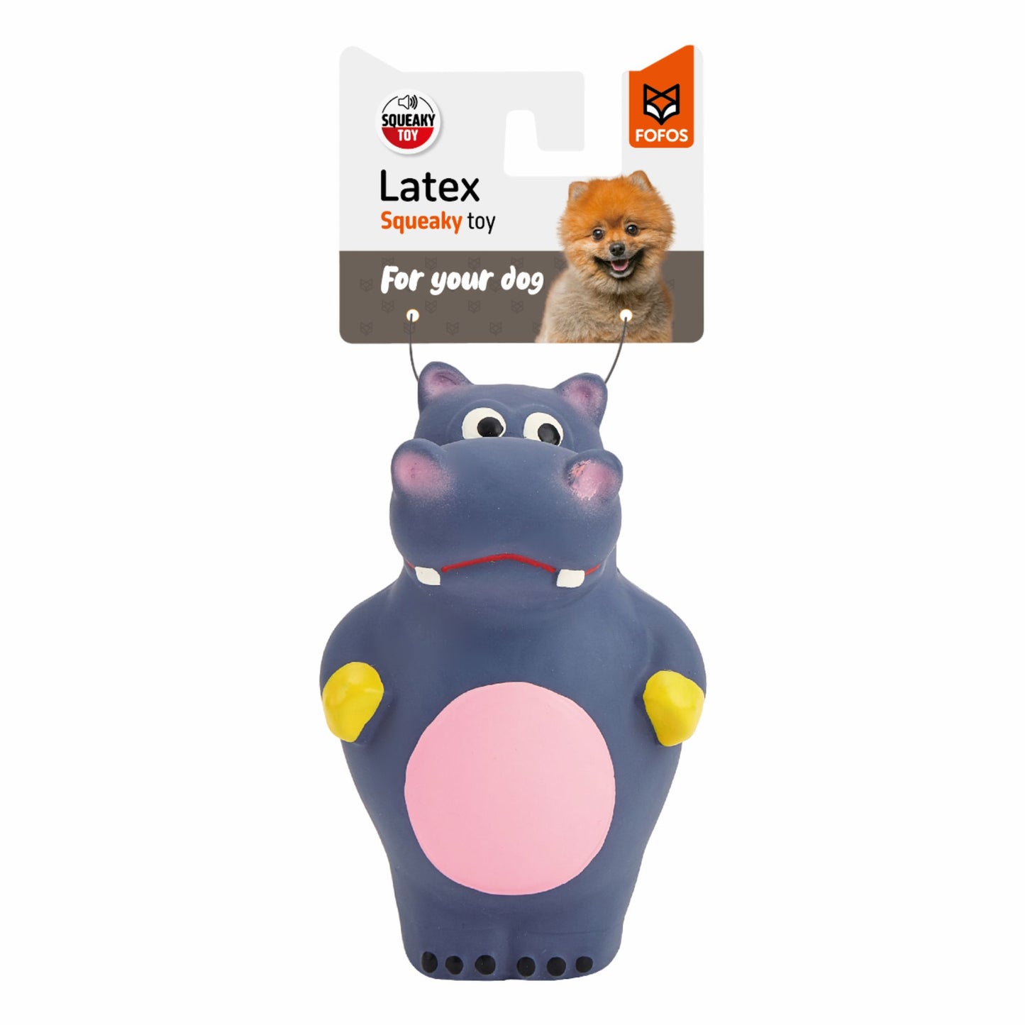 FOFOS Latex Toy Hippo 6.5 x 6.5 x 11.5 cm