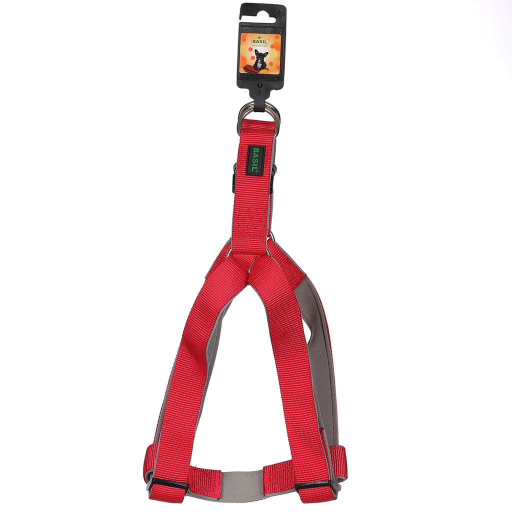 Basil Padded Adjustable Harness for Dogs & Puppies Red