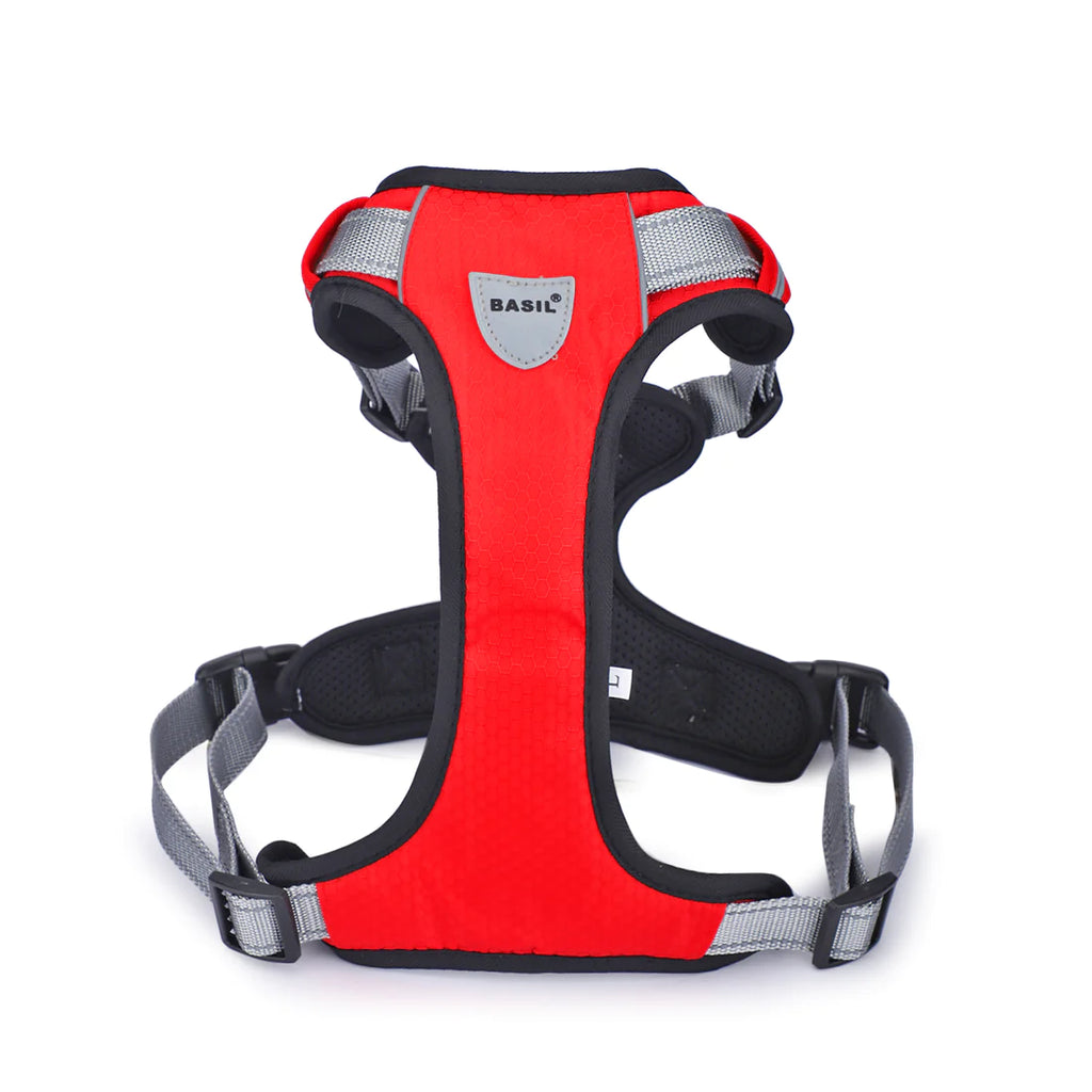 Basil No-Pull Vest Reflective Handle Harness - Red