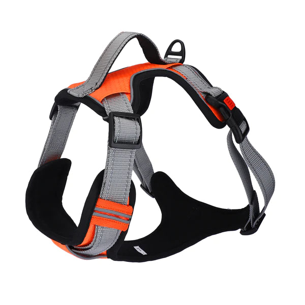 Basil Dog Handle Harness No-Pull Adjustable Vest Harness Orange