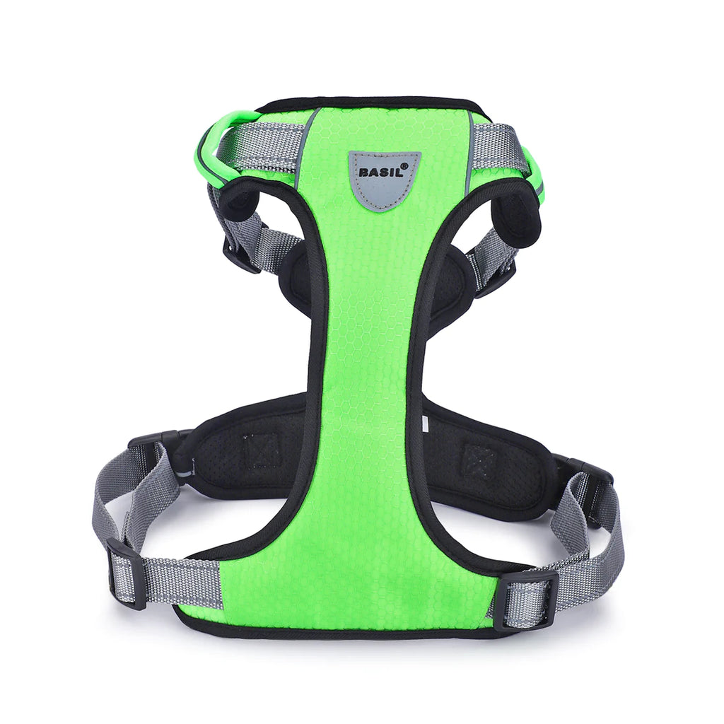 Basil No-Pull Vest Reflective Handle Harness - Green