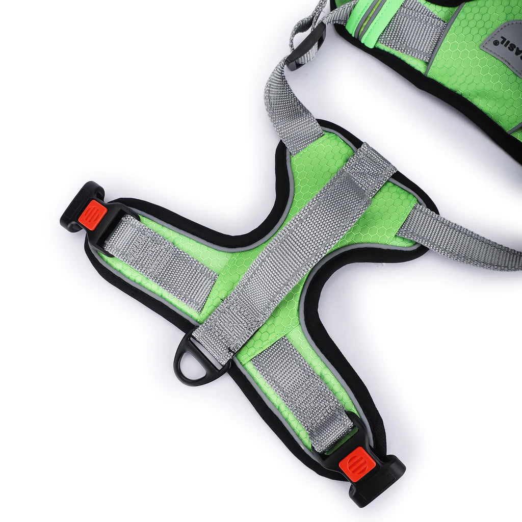 Basil No-Pull Vest Reflective Handle Harness - Green