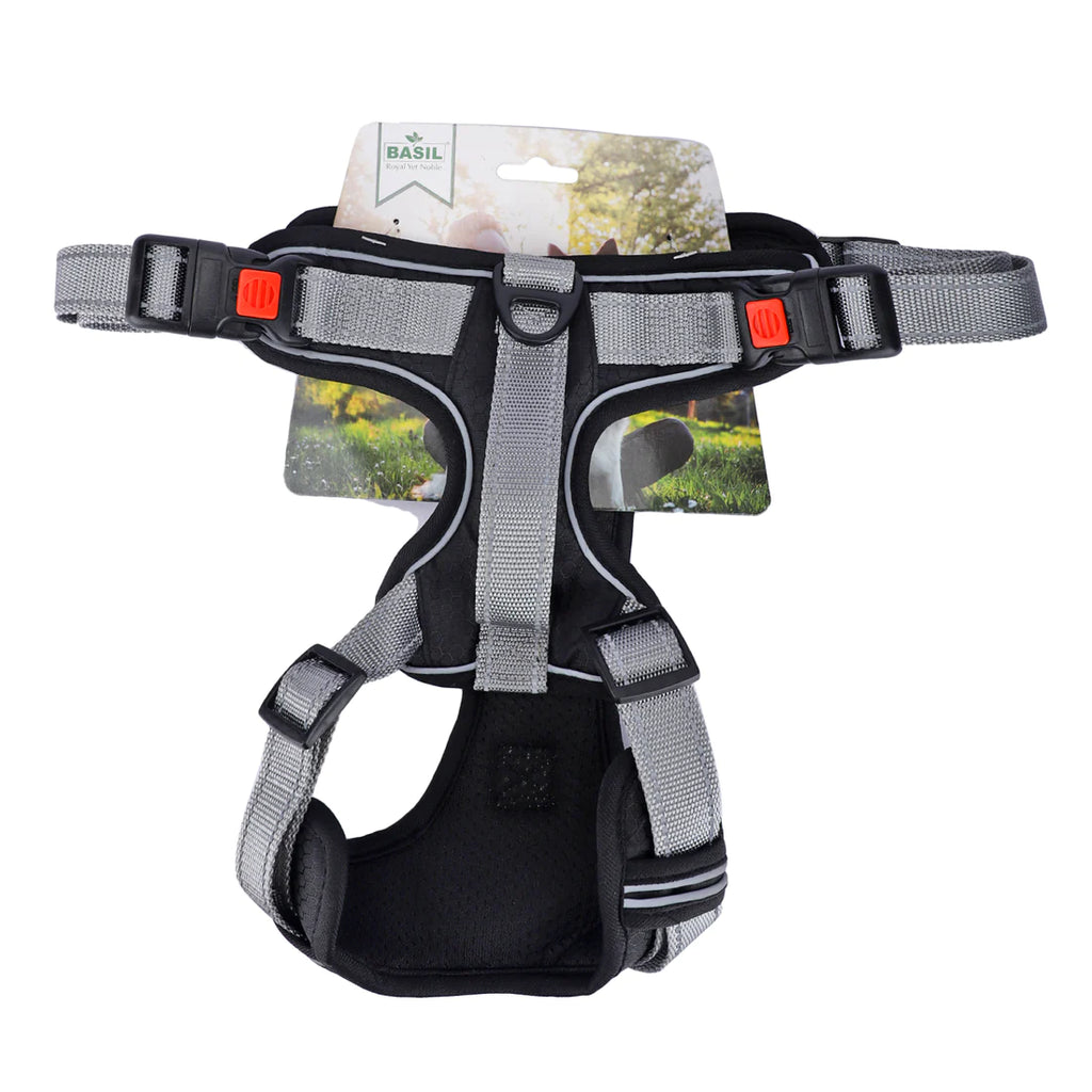 Basil No-Pull Vest Reflective Handle Harness - Black