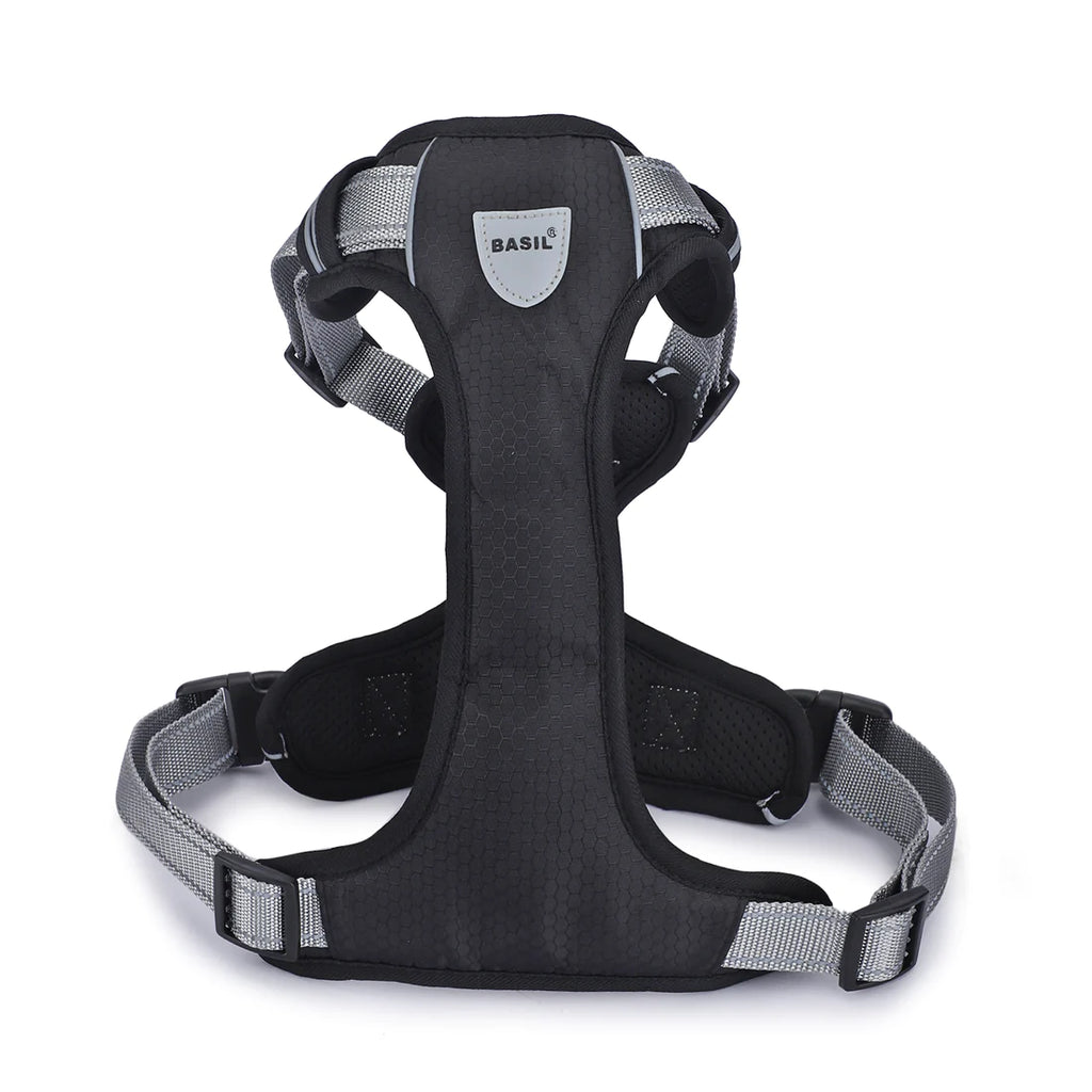 Basil No-Pull Vest Reflective Handle Harness - Black