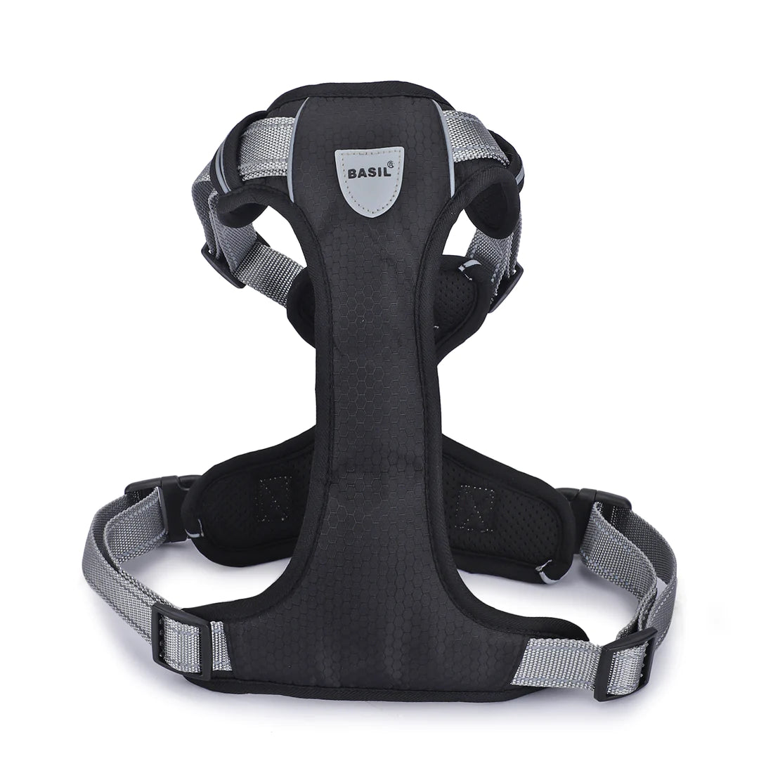 Basil No-Pull Vest Reflective Handle Harness - Black