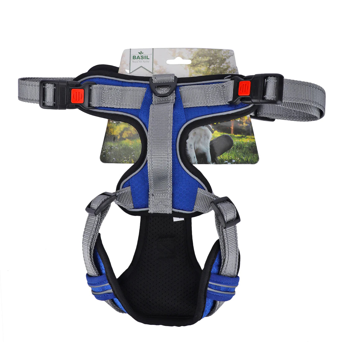 Basil No-Pull Vest Reflective Handle Harness - Blue